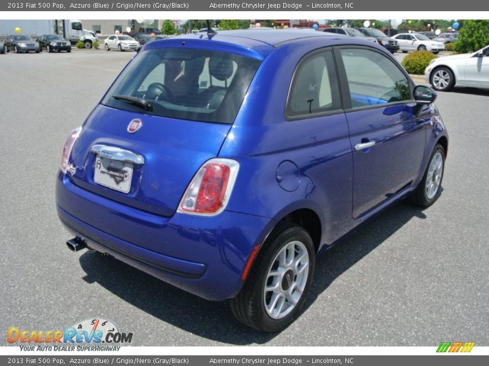 2013 Fiat 500 Pop Azzuro (Blue) / Grigio/Nero (Gray/Black) Photo #5