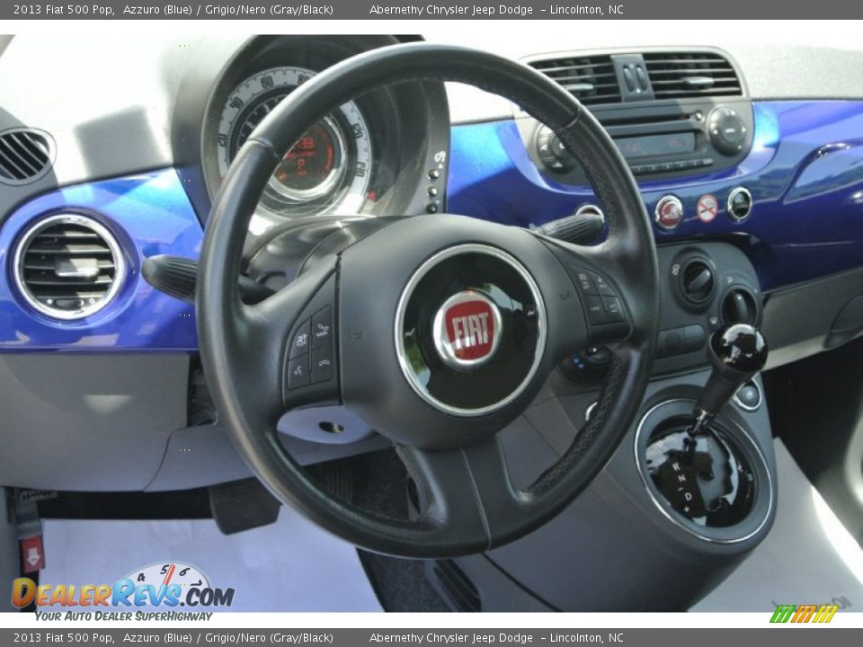 2013 Fiat 500 Pop Azzuro (Blue) / Grigio/Nero (Gray/Black) Photo #21