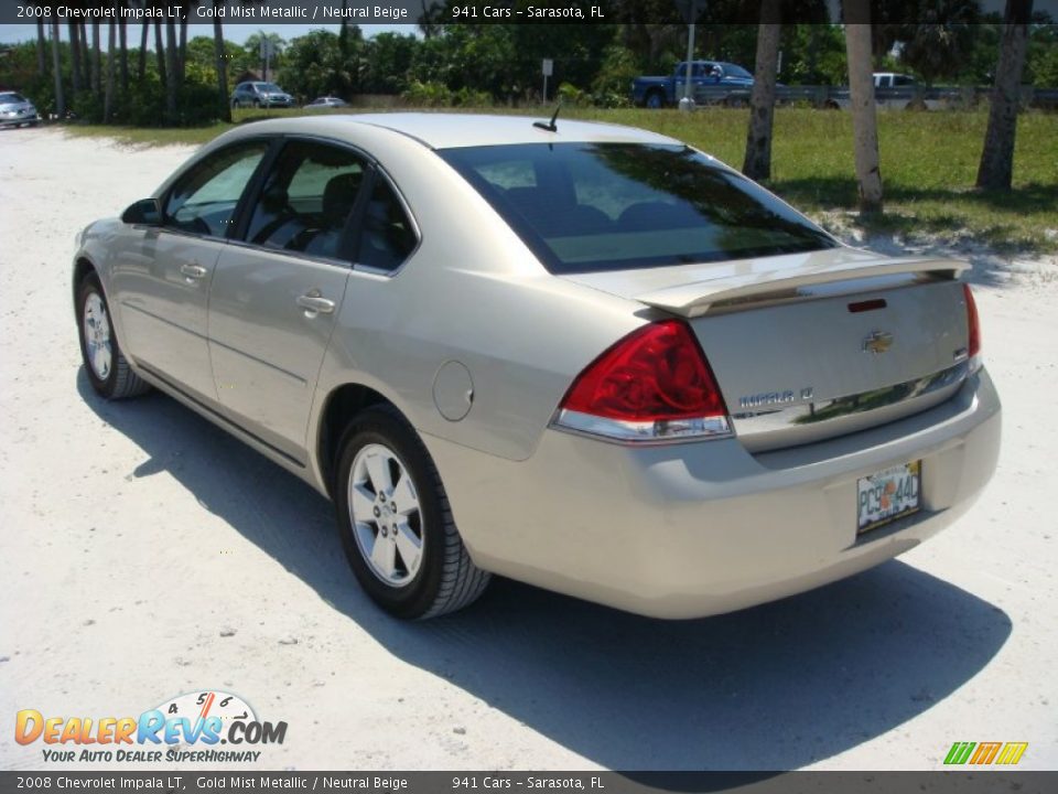 2008 Chevrolet Impala LT Gold Mist Metallic / Neutral Beige Photo #5