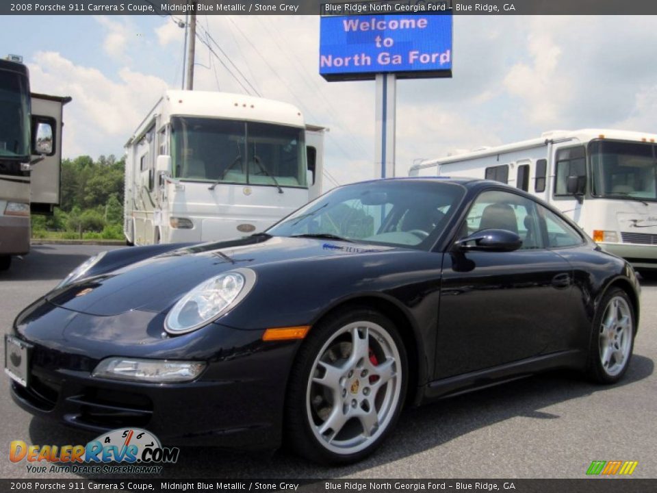 2008 Porsche 911 Carrera S Coupe Midnight Blue Metallic / Stone Grey Photo #1