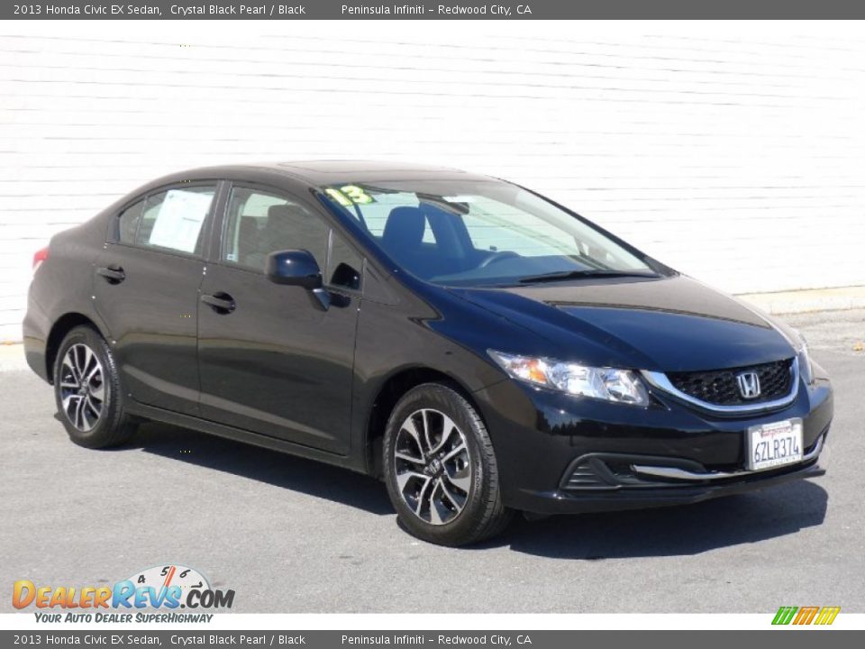 2013 Honda Civic EX Sedan Crystal Black Pearl / Black Photo #1
