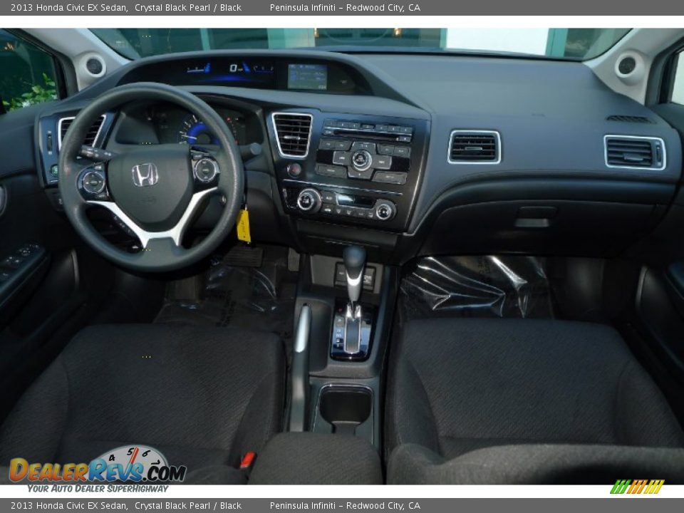 2013 Honda Civic EX Sedan Crystal Black Pearl / Black Photo #3
