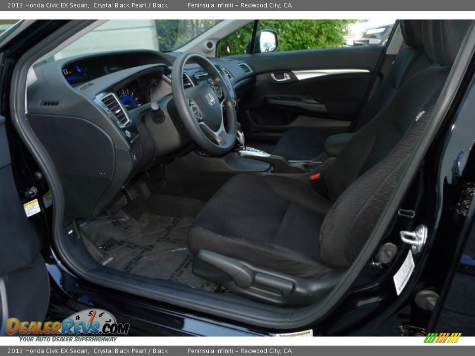 2013 Honda Civic EX Sedan Crystal Black Pearl / Black Photo #13