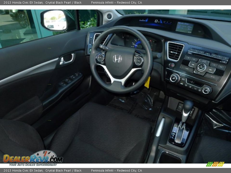 2013 Honda Civic EX Sedan Crystal Black Pearl / Black Photo #16