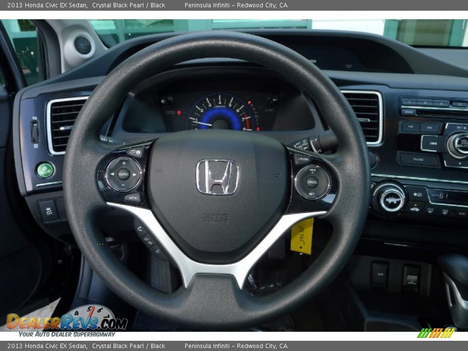2013 Honda Civic EX Sedan Crystal Black Pearl / Black Photo #19