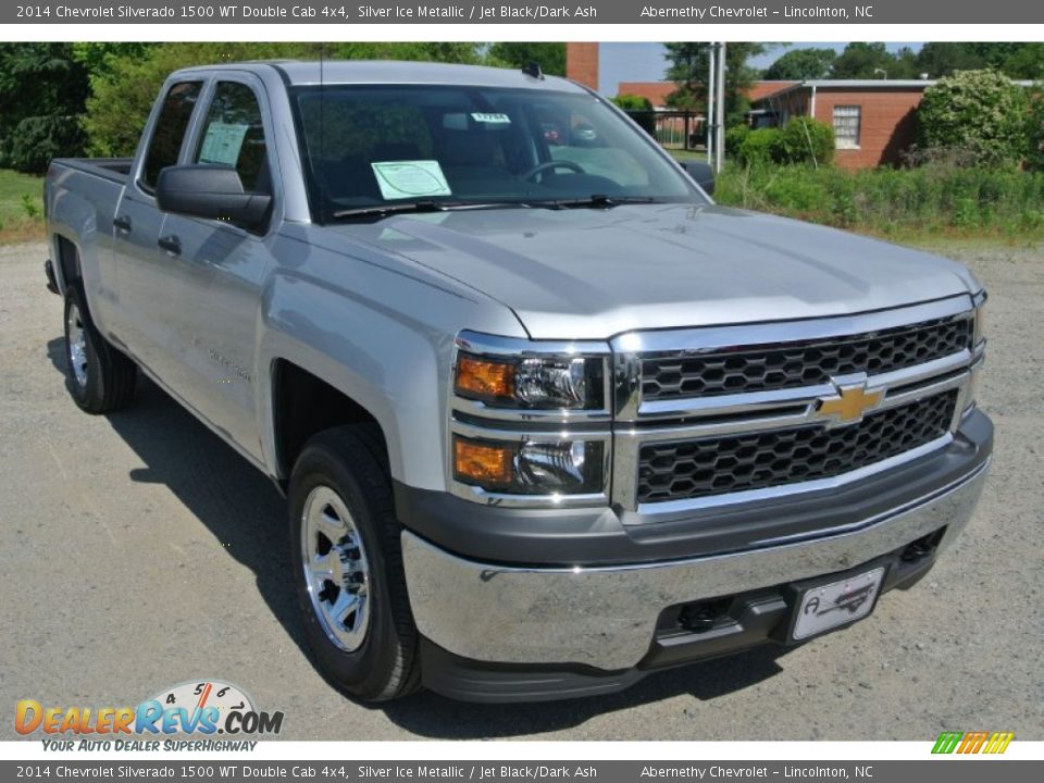 2014 Chevrolet Silverado 1500 WT Double Cab 4x4 Silver Ice Metallic / Jet Black/Dark Ash Photo #1