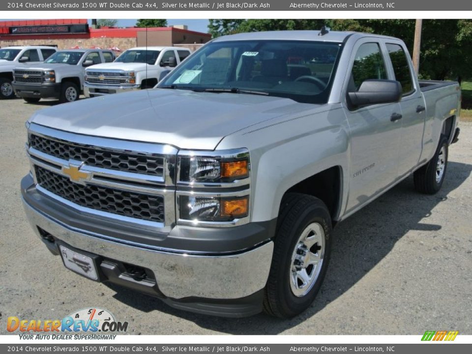 2014 Chevrolet Silverado 1500 WT Double Cab 4x4 Silver Ice Metallic / Jet Black/Dark Ash Photo #2