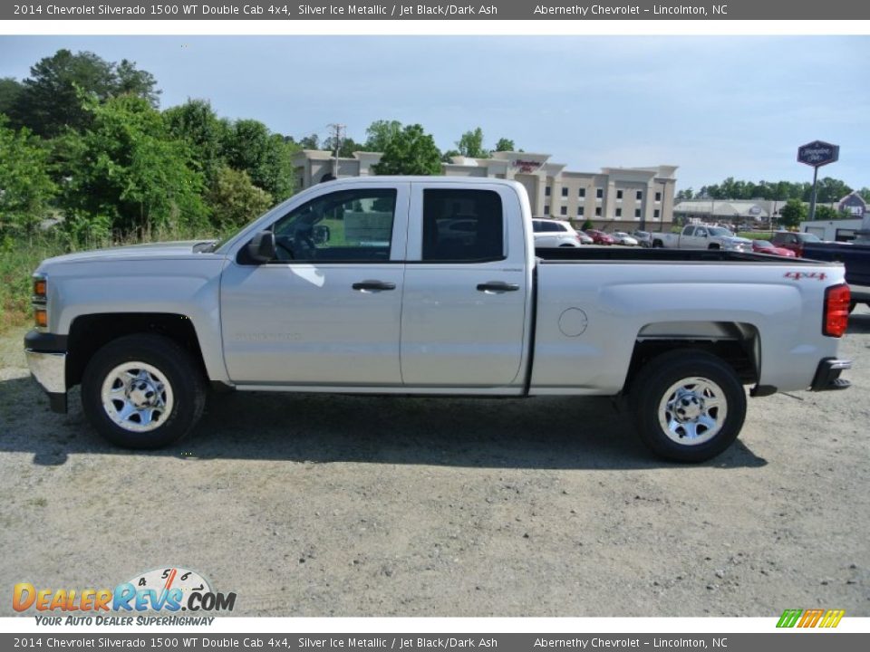 2014 Chevrolet Silverado 1500 WT Double Cab 4x4 Silver Ice Metallic / Jet Black/Dark Ash Photo #3