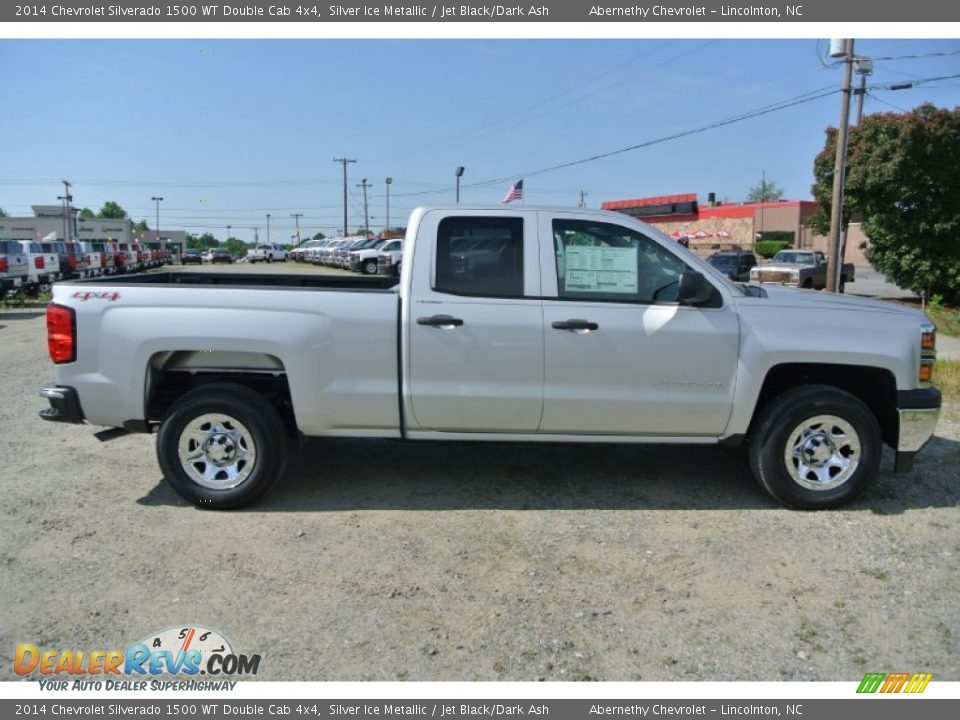 2014 Chevrolet Silverado 1500 WT Double Cab 4x4 Silver Ice Metallic / Jet Black/Dark Ash Photo #6
