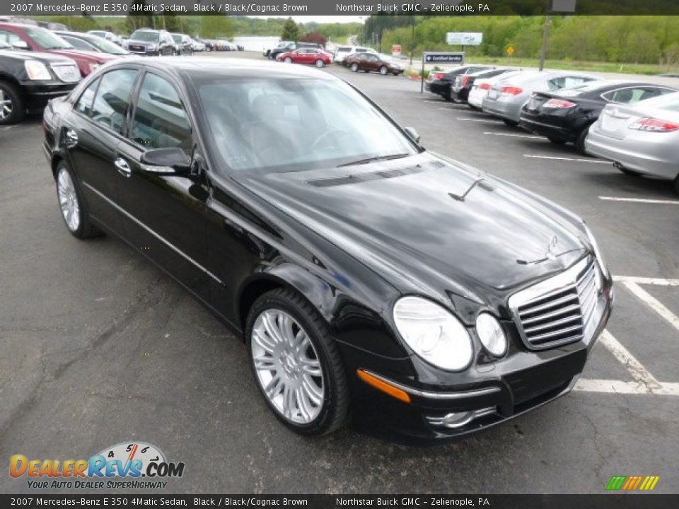 2007 Mercedes-Benz E 350 4Matic Sedan Black / Black/Cognac Brown Photo #3