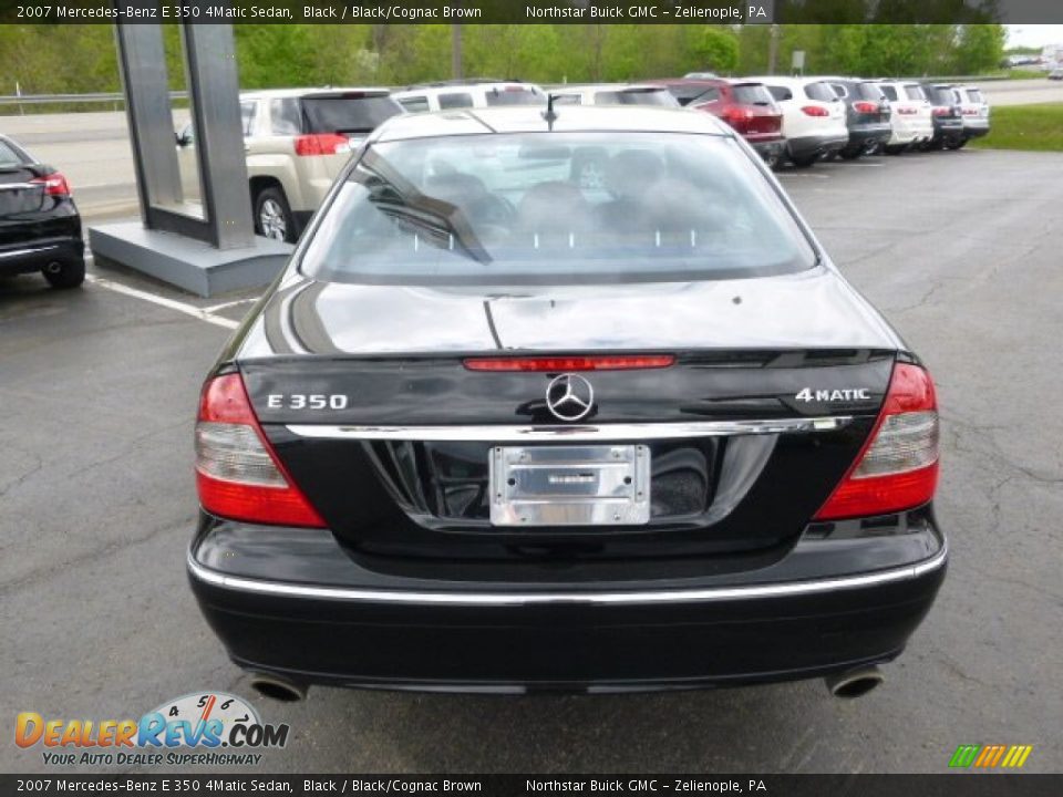 2007 Mercedes-Benz E 350 4Matic Sedan Black / Black/Cognac Brown Photo #6