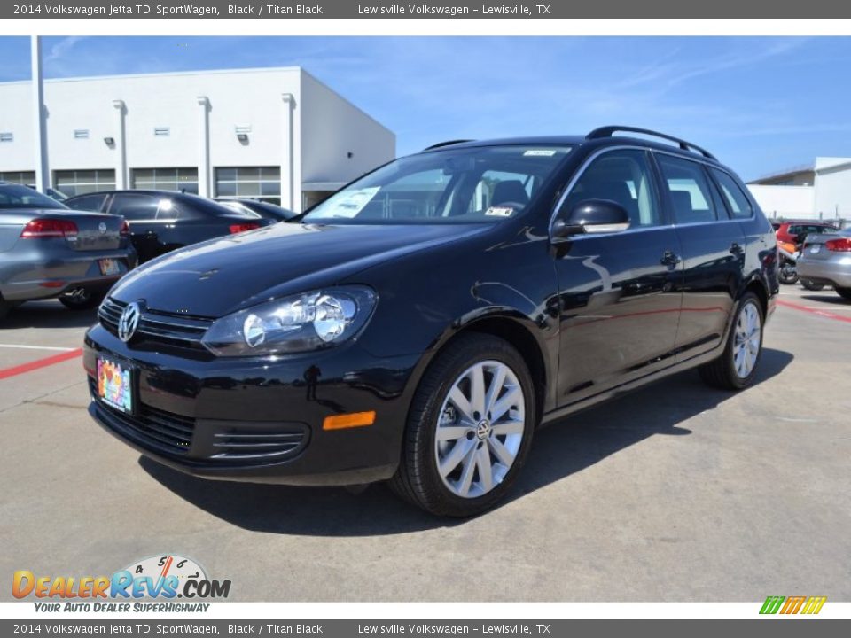 2014 Volkswagen Jetta TDI SportWagen Black / Titan Black Photo #1