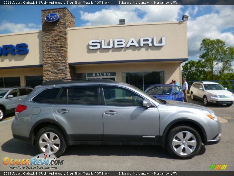 2011 Subaru Outback 3.6R Limited Wagon Steel Silver Metallic / Off Black Photo #11