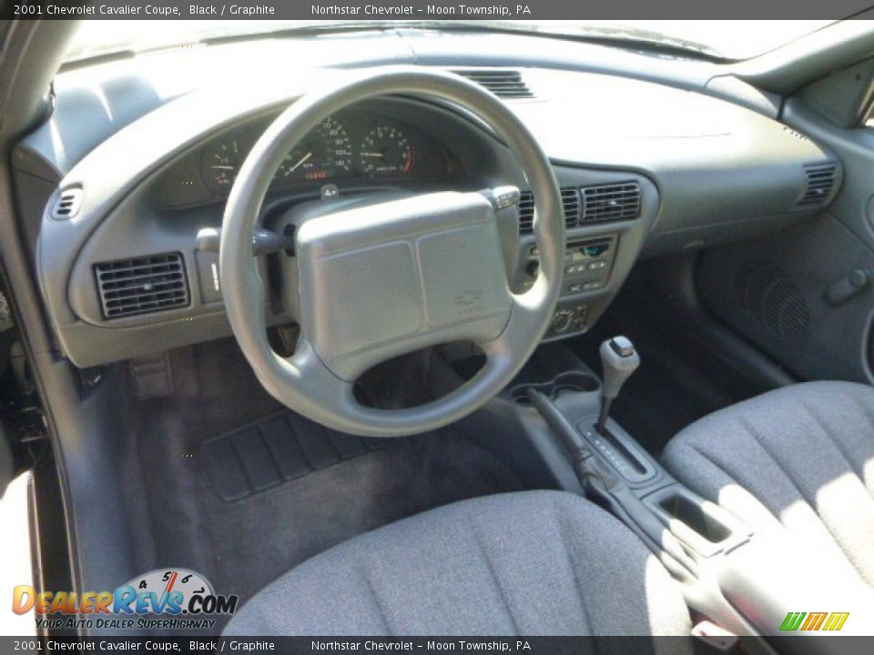 2001 Chevrolet Cavalier Coupe Black / Graphite Photo #9