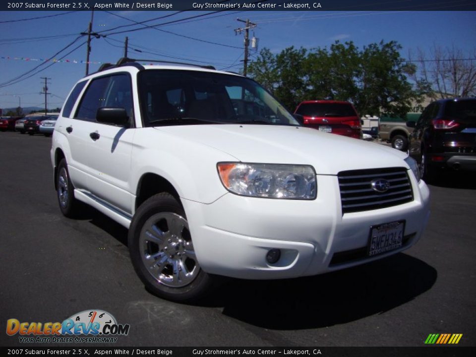2007 Subaru Forester 2.5 X Aspen White / Desert Beige Photo #1