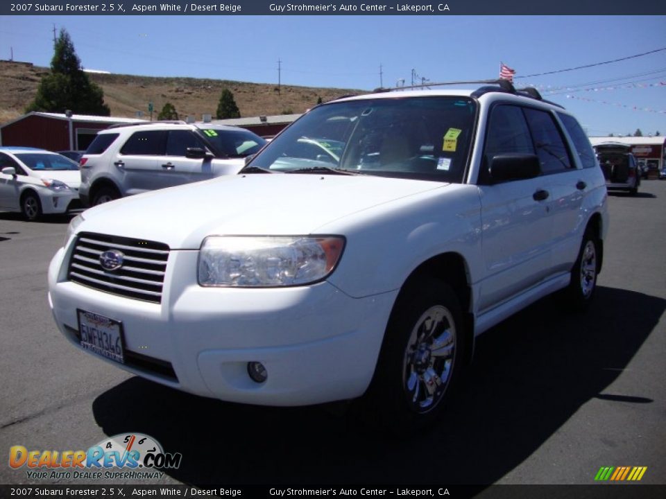 2007 Subaru Forester 2.5 X Aspen White / Desert Beige Photo #3