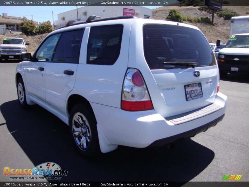 2007 Subaru Forester 2.5 X Aspen White / Desert Beige Photo #5