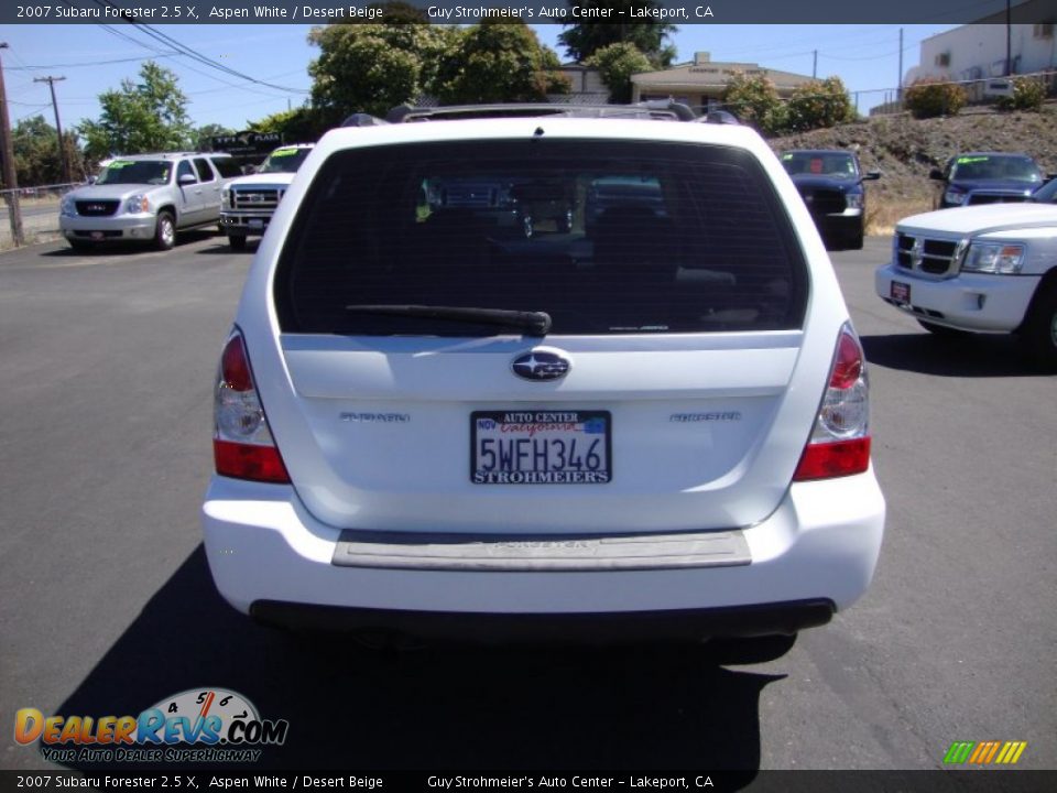 2007 Subaru Forester 2.5 X Aspen White / Desert Beige Photo #6
