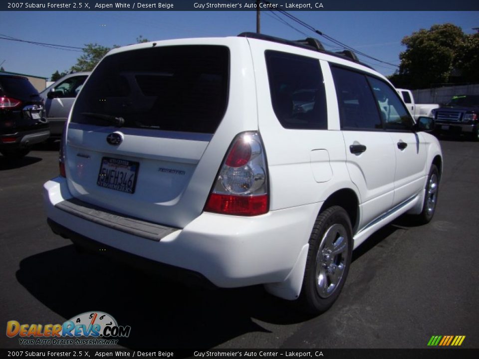 2007 Subaru Forester 2.5 X Aspen White / Desert Beige Photo #7