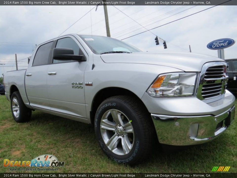 2014 Ram 1500 Big Horn Crew Cab Bright Silver Metallic / Canyon Brown/Light Frost Beige Photo #4