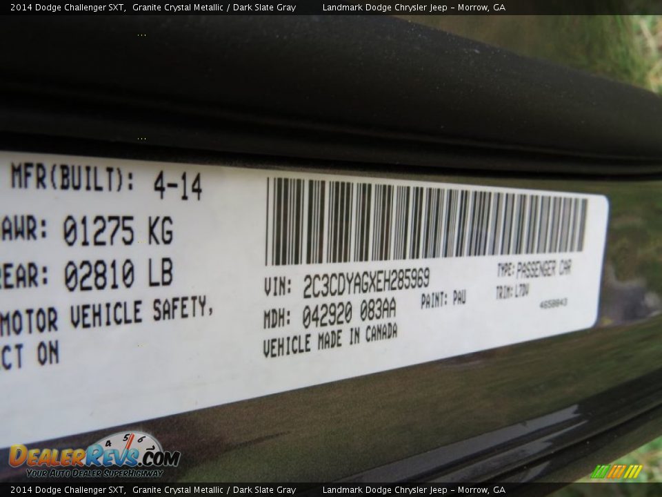 2014 Dodge Challenger SXT Granite Crystal Metallic / Dark Slate Gray Photo #9