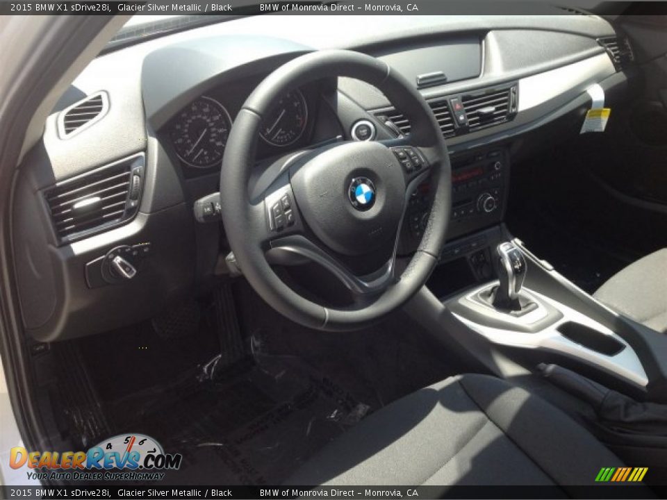 2015 BMW X1 sDrive28i Glacier Silver Metallic / Black Photo #6
