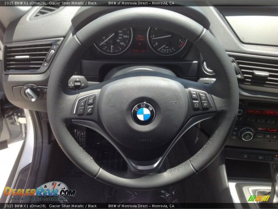 2015 BMW X1 sDrive28i Glacier Silver Metallic / Black Photo #9