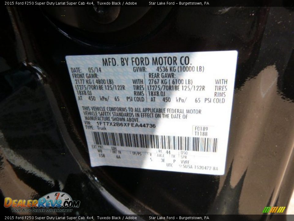 2015 Ford F250 Super Duty Lariat Super Cab 4x4 Tuxedo Black / Adobe Photo #20