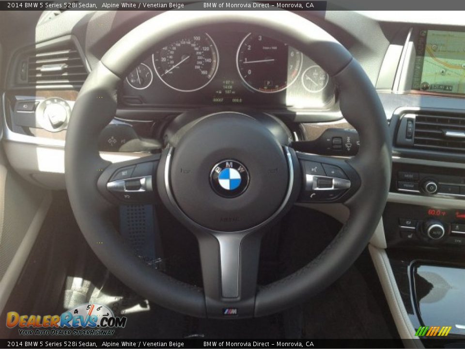 2014 BMW 5 Series 528i Sedan Alpine White / Venetian Beige Photo #9