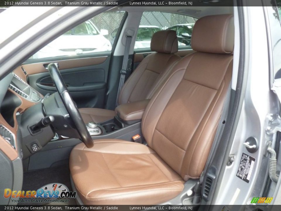 2012 Hyundai Genesis 3.8 Sedan Titanium Gray Metallic / Saddle Photo #8
