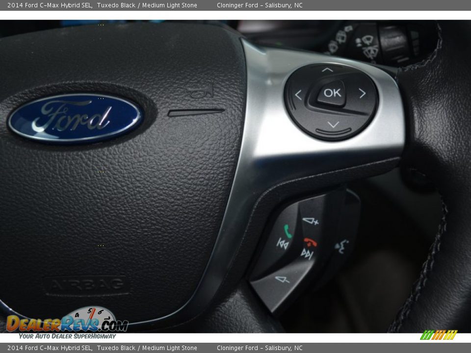 2014 Ford C-Max Hybrid SEL Tuxedo Black / Medium Light Stone Photo #24