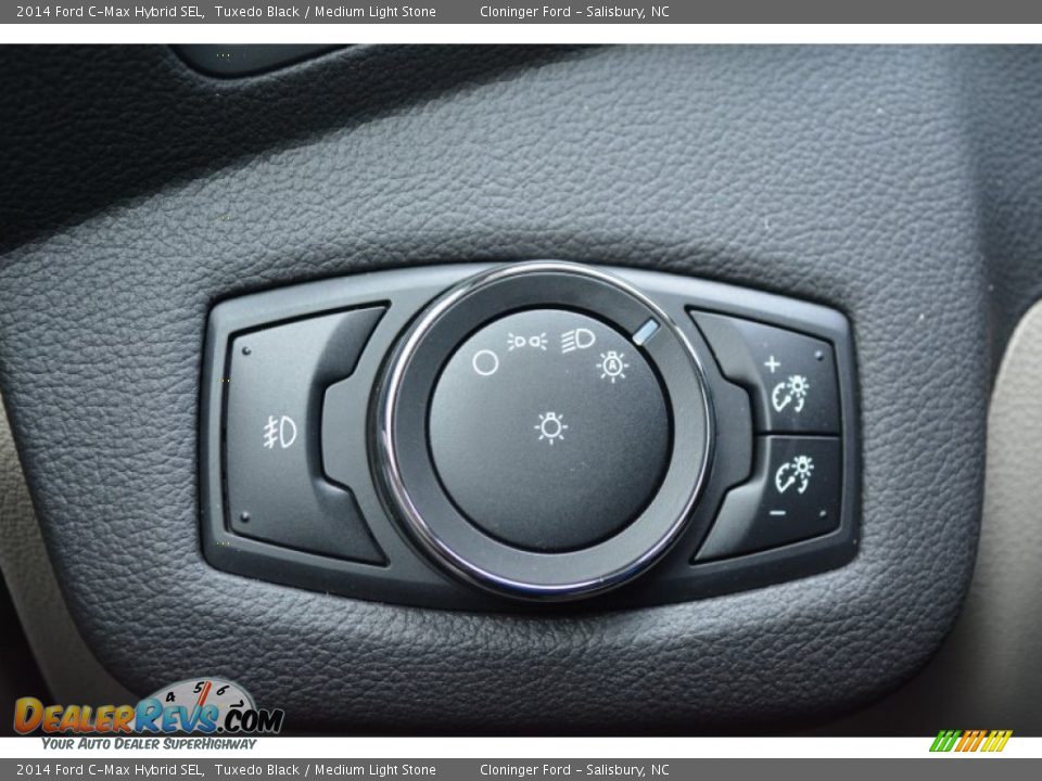 2014 Ford C-Max Hybrid SEL Tuxedo Black / Medium Light Stone Photo #26