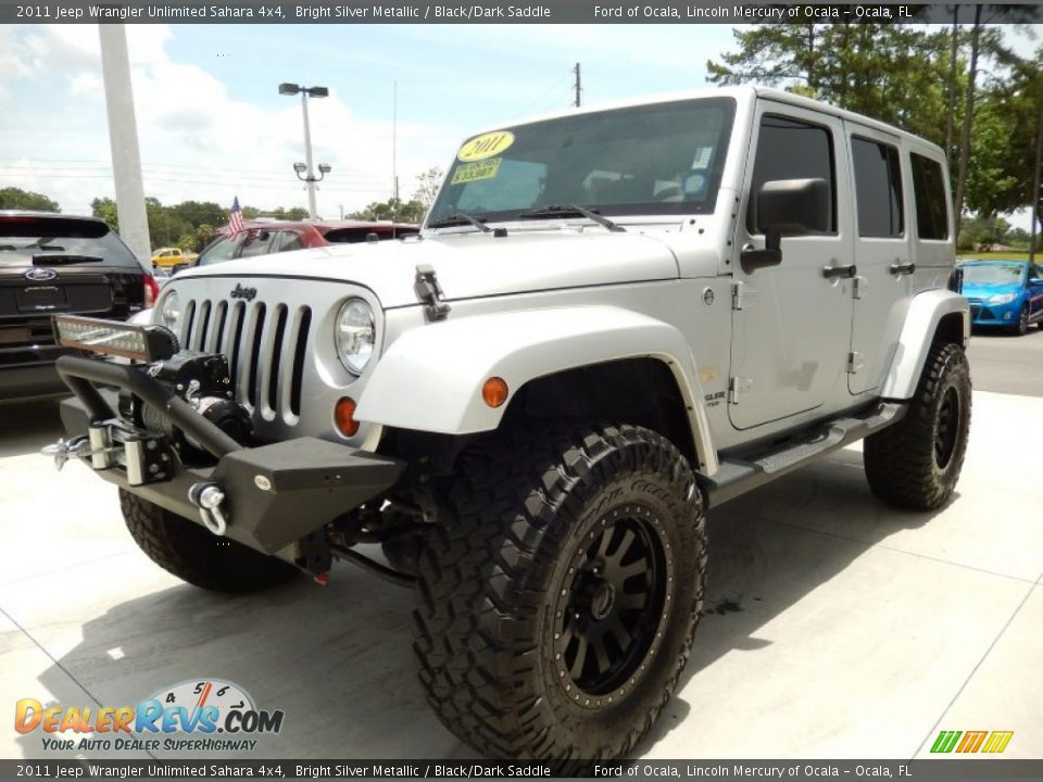 2011 Jeep Wrangler Unlimited Sahara 4x4 Bright Silver Metallic / Black/Dark Saddle Photo #1