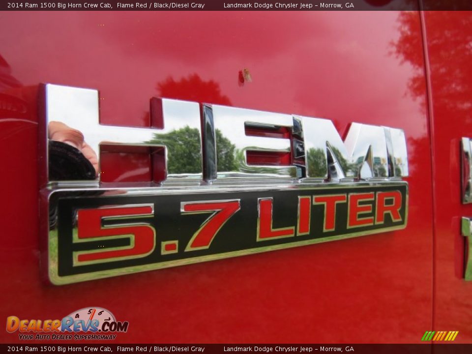 2014 Ram 1500 Big Horn Crew Cab Flame Red / Black/Diesel Gray Photo #6