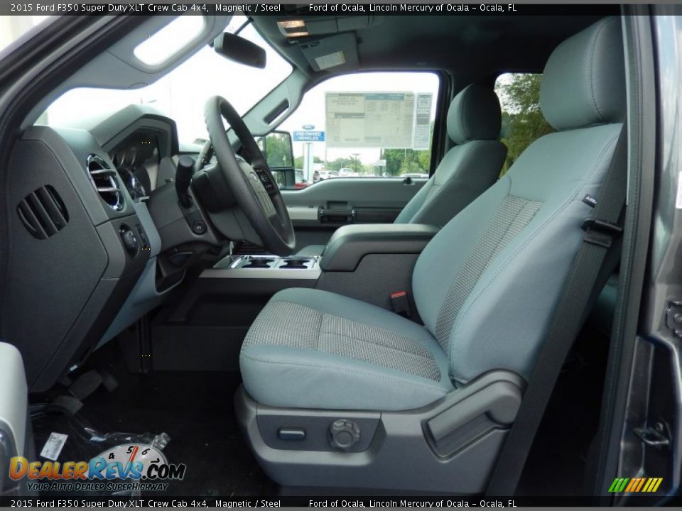 Steel Interior - 2015 Ford F350 Super Duty XLT Crew Cab 4x4 Photo #6