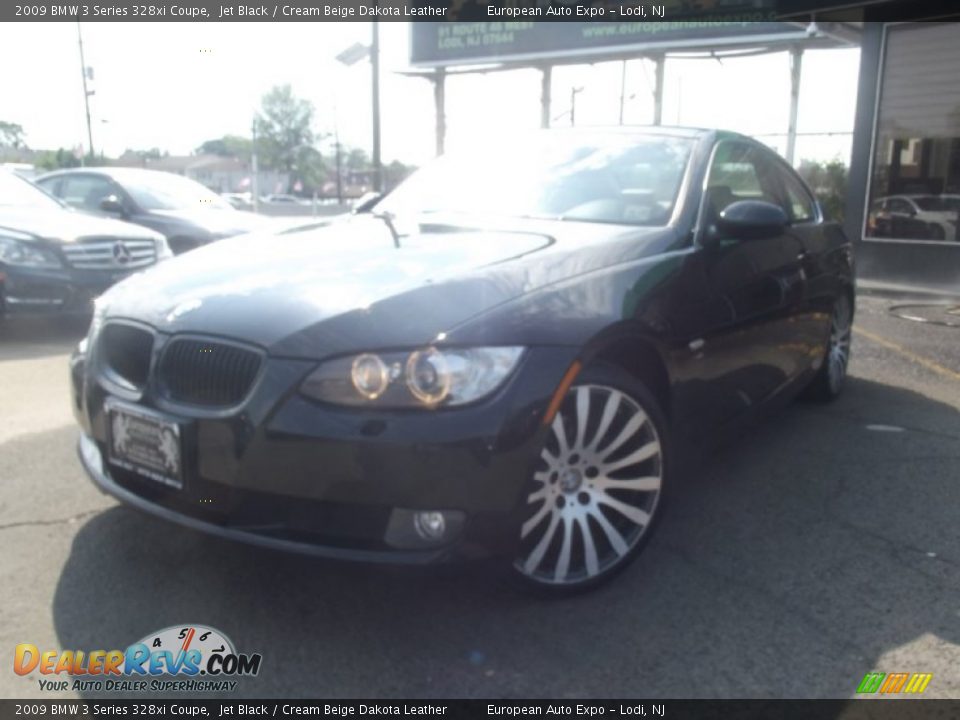 2009 BMW 3 Series 328xi Coupe Jet Black / Cream Beige Dakota Leather Photo #1