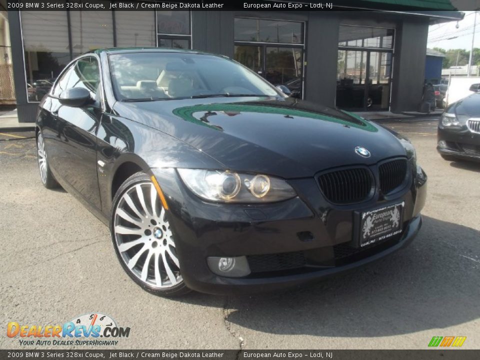 2009 BMW 3 Series 328xi Coupe Jet Black / Cream Beige Dakota Leather Photo #2
