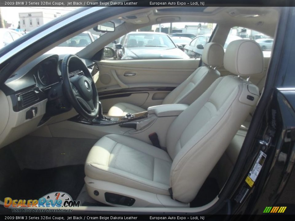 2009 BMW 3 Series 328xi Coupe Jet Black / Cream Beige Dakota Leather Photo #10