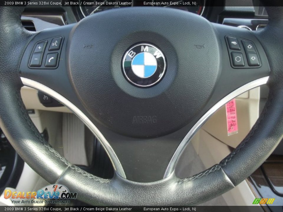 2009 BMW 3 Series 328xi Coupe Jet Black / Cream Beige Dakota Leather Photo #13