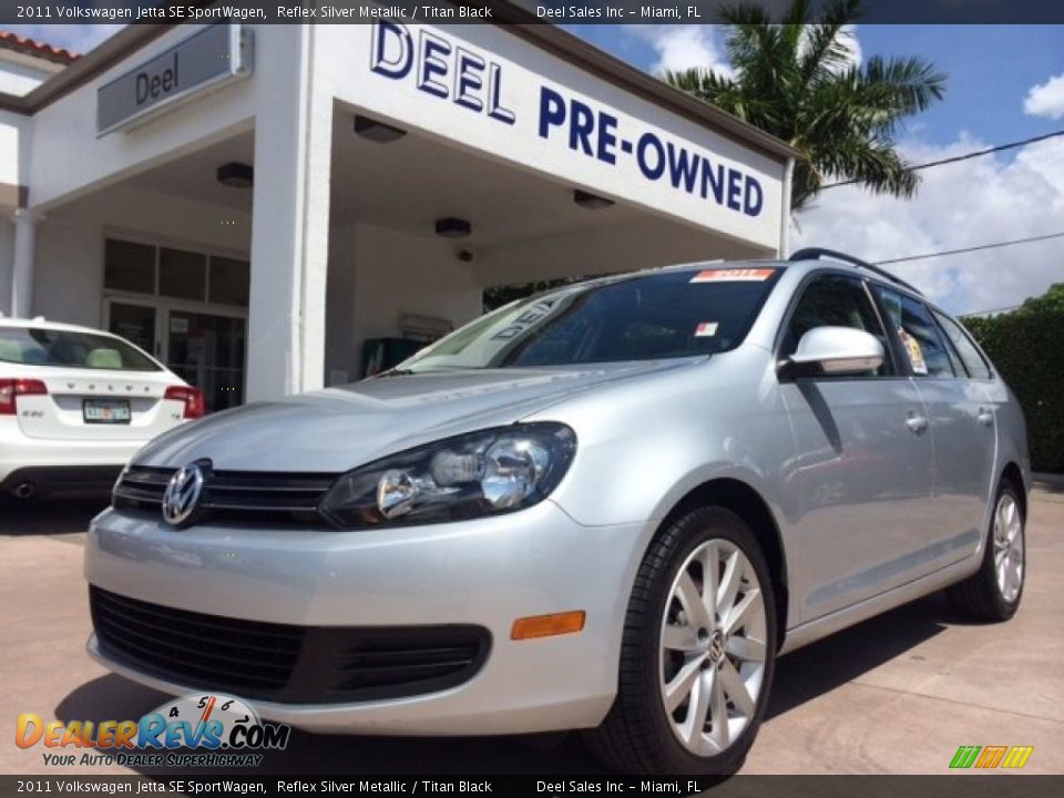 2011 Volkswagen Jetta SE SportWagen Reflex Silver Metallic / Titan Black Photo #1