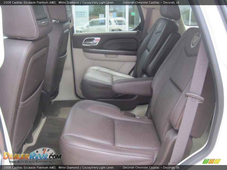 2008 Cadillac Escalade Platinum AWD White Diamond / Cocoa/Very Light Linen Photo #8