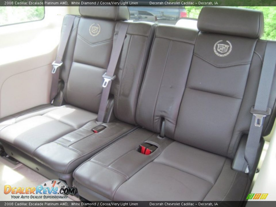 2008 Cadillac Escalade Platinum AWD White Diamond / Cocoa/Very Light Linen Photo #9