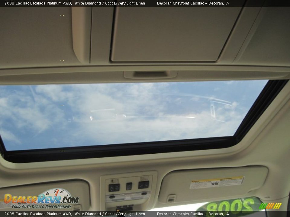2008 Cadillac Escalade Platinum AWD White Diamond / Cocoa/Very Light Linen Photo #11