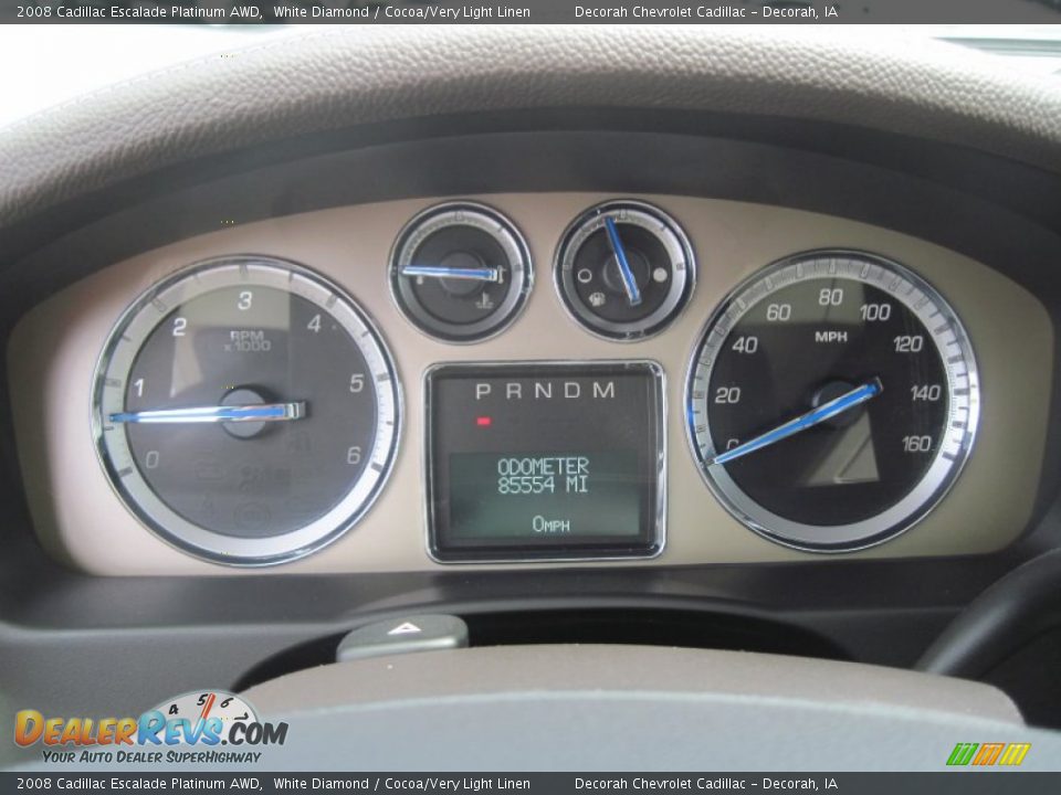 2008 Cadillac Escalade Platinum AWD White Diamond / Cocoa/Very Light Linen Photo #20