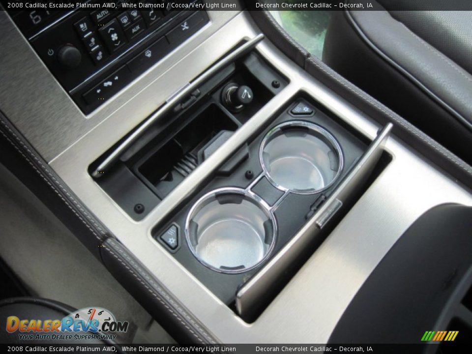 2008 Cadillac Escalade Platinum AWD White Diamond / Cocoa/Very Light Linen Photo #24