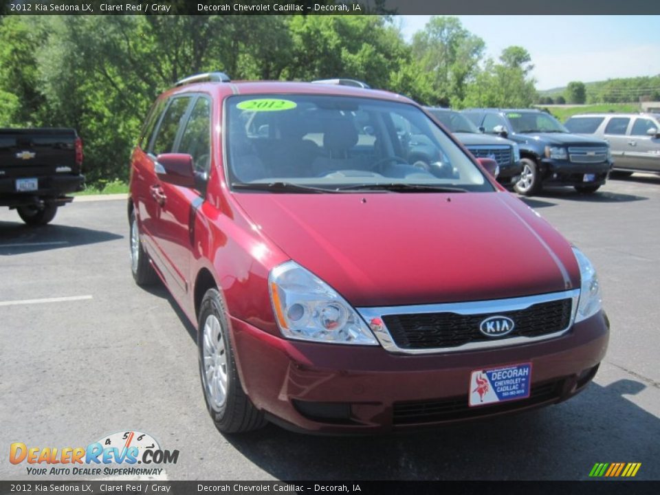 2012 Kia Sedona LX Claret Red / Gray Photo #2