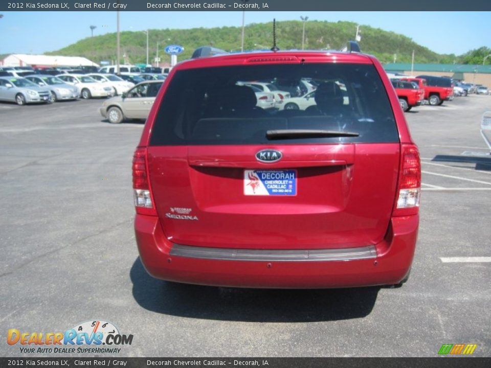2012 Kia Sedona LX Claret Red / Gray Photo #4