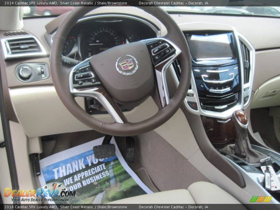 2014 Cadillac SRX Luxury AWD Silver Coast Metallic / Shale/Brownstone Photo #10