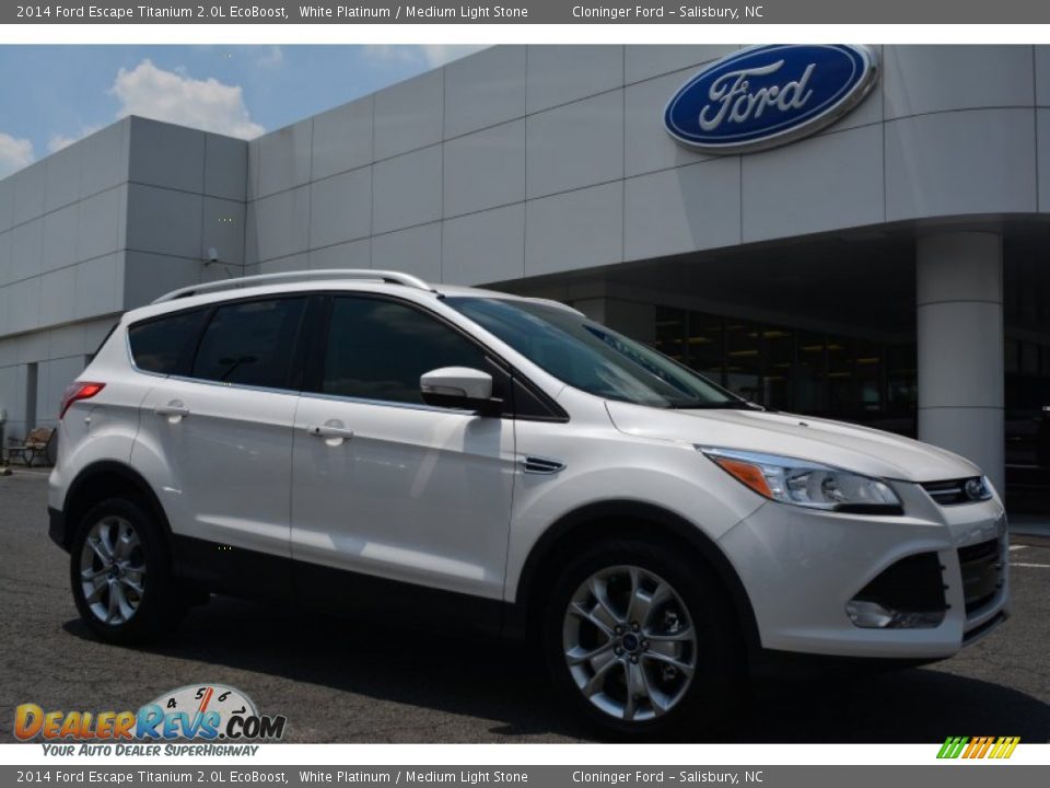 2014 Ford Escape Titanium 2.0L EcoBoost White Platinum / Medium Light Stone Photo #1