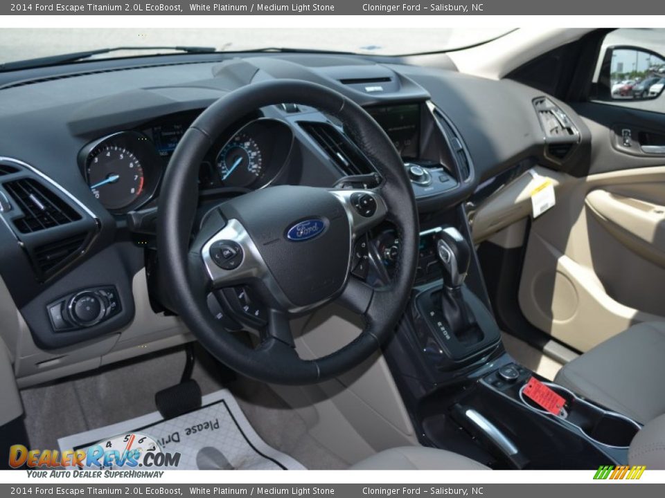 2014 Ford Escape Titanium 2.0L EcoBoost White Platinum / Medium Light Stone Photo #7